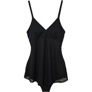 Red Hot by Spanx Black Bodysuit Shapewear V-Neck Mesh Trim Womens XL Firming
